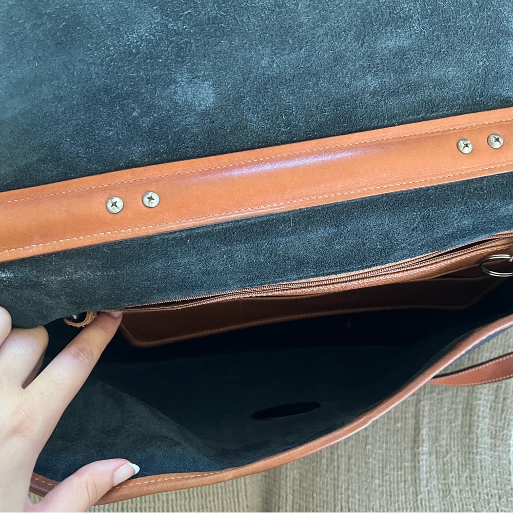 VTG Dooney & Bourke All Weather Leather Pebbled Black Messenger Briefcase Bag - Picture 9 of 9